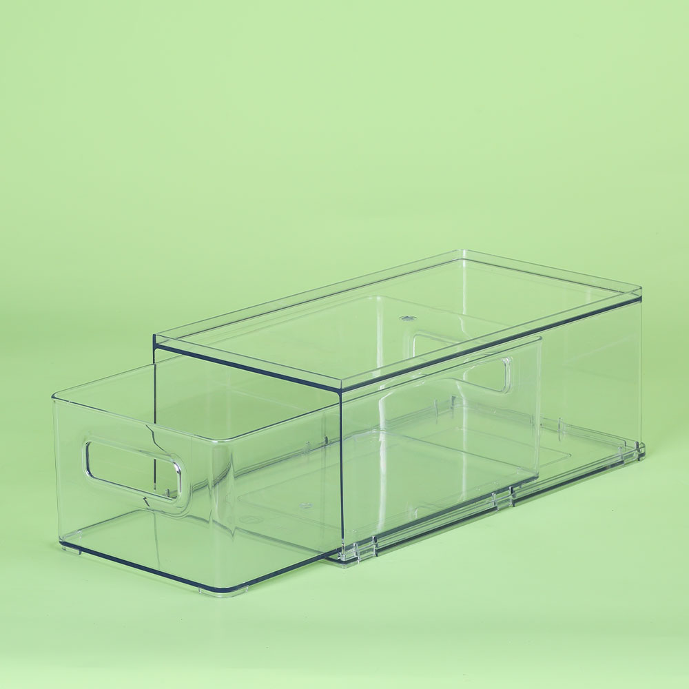 Plastic strip refrigerator storage boxs